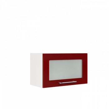 Бруклин ШВГС 600 Шкаф верхний горизонтальный со стеклом (Бетон белый/корпус Белый) в Курагино - kuragino.mebel54.com | фото