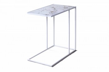 Журнальный столик Stone 018 (Прямоугольный) Металл/Керамика 500 Белый в Курагино - kuragino.mebel54.com | фото