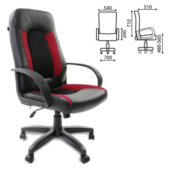 Кресло офисное BRABIX Strike EX-525 (черно-красный) в Курагино - kuragino.mebel54.com | фото