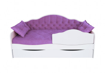 Кровать 190 серии Иллюзия Лайт 1 ящик 32 Фиолетовый (подушки) в Курагино - kuragino.mebel54.com | фото