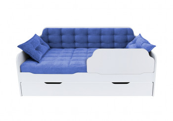 Кровать 190 серии Спорт Лайт 1 ящик 85 Синий (подушки) в Курагино - kuragino.mebel54.com | фото