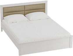 Кровать Элана 1600 с основанием Бодега белая в Курагино - kuragino.mebel54.com | фото