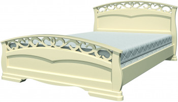 Кровать Грация-1 из массива сосны 1400*2000 Слоновая кость в Курагино - kuragino.mebel54.com | фото