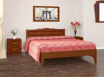 Кровать Карина-7 из массива сосны 1200*2000 Орех в Курагино - kuragino.mebel54.com | фото
