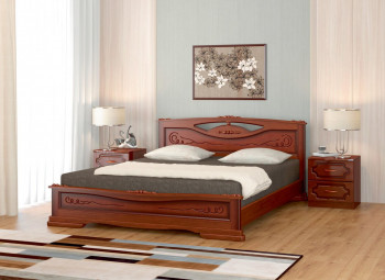 Кровать Карина-7 из массива сосны 1400*2000 Орех в Курагино - kuragino.mebel54.com | фото