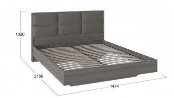 Кровать «Либерти» с мягким изголовьем и подъемным механизмом Хадсон/Ткань Грей/1400 в Курагино - kuragino.mebel54.com | фото