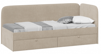Кровать «Молли» с мягкой обивкой (900) тип 1 (Микровелюр Scandi Cream 03) в Курагино - kuragino.mebel54.com | фото