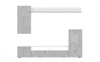 Мебель для гостиной МГС 4 (Белый/Цемент светлый) в Курагино - kuragino.mebel54.com | фото