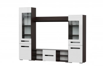 Мебель для гостиной МГС 6 (Исполнение 1/Венге/Белый глянец) в Курагино - kuragino.mebel54.com | фото