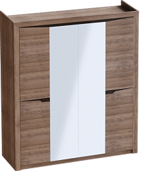 Шкаф четырехдверный Соренто с комплектом полок (3 шт)Дуб стирлинг/Кофе структурный матовый в Курагино - kuragino.mebel54.com | фото