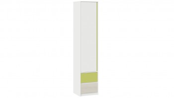 Шкаф для белья комбинированный «Сканди» Дуб Гарден/Белый/Зеленый в Курагино - kuragino.mebel54.com | фото