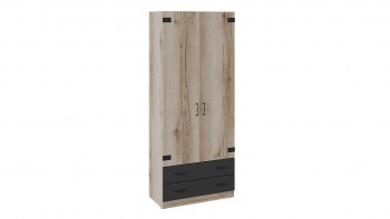 Шкаф для одежды комбинированный «Окланд» (Фон Черный/Дуб Делано) в Курагино - kuragino.mebel54.com | фото
