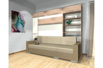 Шкаф-кровать с диваном Каролина в Курагино - kuragino.mebel54.com | фото