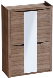 Шкаф трехдверный Соренто Дуб стирлинг/Кофе структурный матовый в Курагино - kuragino.mebel54.com | фото