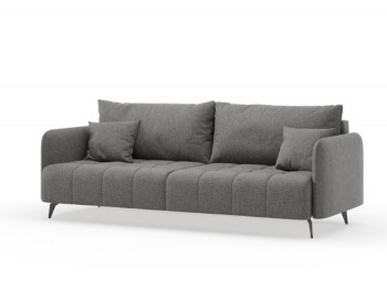 Валериан диван трёхместный прямой Стальной, ткань RICO FLEX 9292 в Курагино - kuragino.mebel54.com | фото